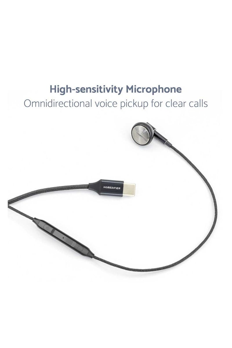 HOMEDIFIER Single Mono Earphones Type C with High-Clarify Mic and Voice recording - Image 3