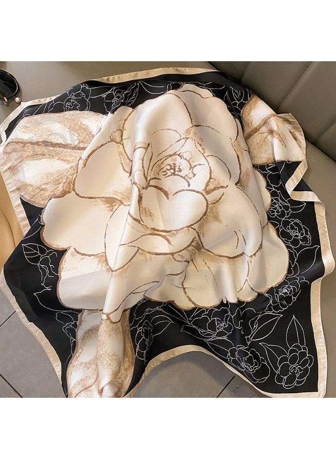 شابية وشاح مطبوع عليه زهور، وشاح حريري جديد من القطن والكتان، حجاب مثالي للفتيات (زهور) - Image 5