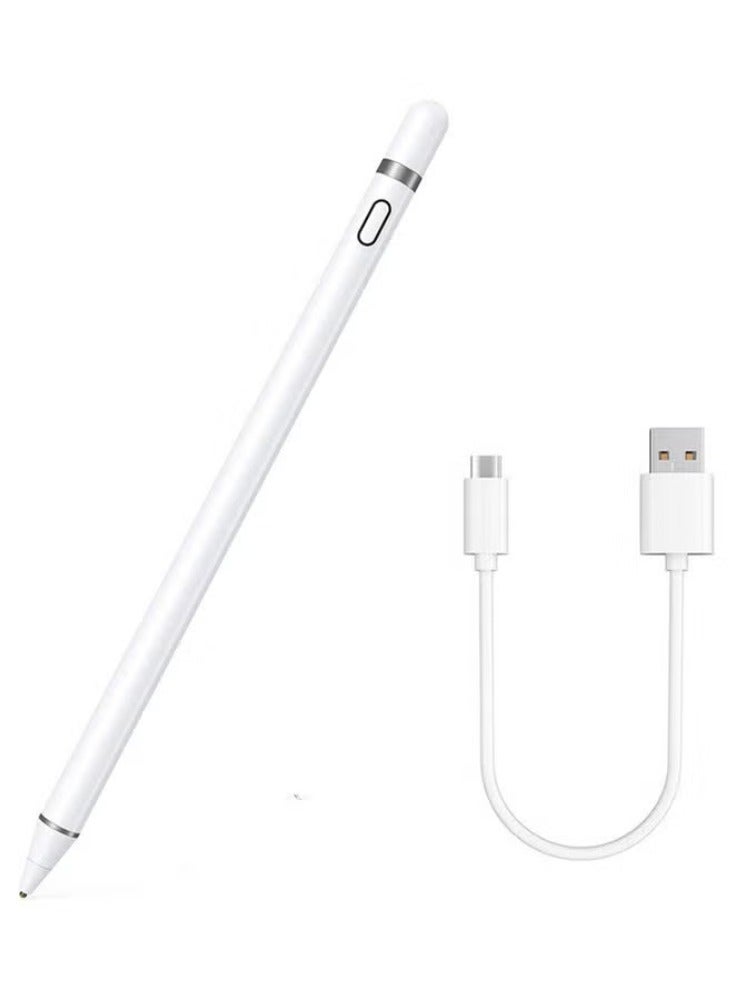 قلم ستايلس ذكي عالي التقنية لأجهزة iPad/ Tab/ وسادة الوسائط باللون الأبيض - Image 1