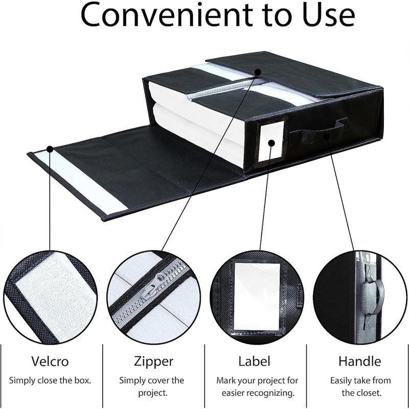 RENVA Storage Box Bed Sheet Organizer Foldable with Zipper Closet Organizer for BedsheetsBlanketsClothes Modern Grey 4 - Image 4