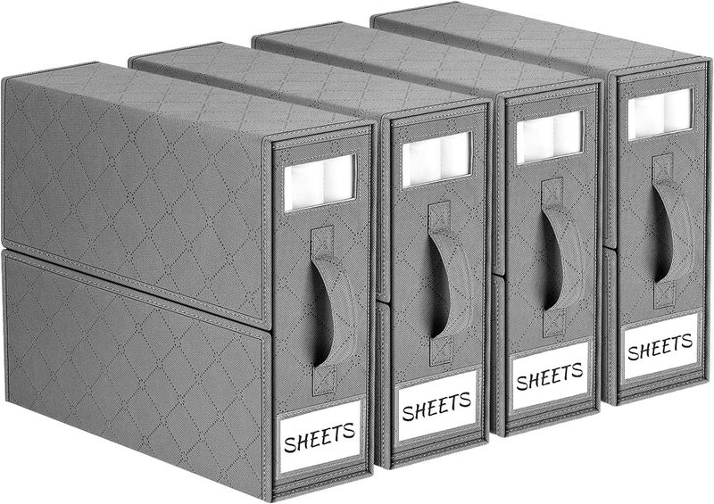 RENVA Storage Box Bed Sheet Organizer Foldable with Zipper Closet Organizer for BedsheetsBlanketsClothes Modern Grey 4 - Image 1