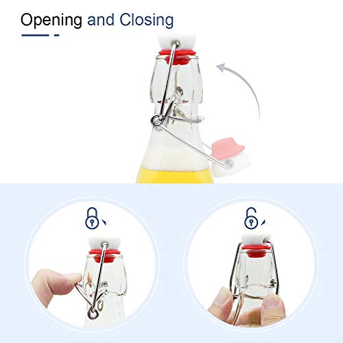 ZEBEIYU Swing Top Glass Bottles 8 oz with Airtight Lids for Home Brewing, Kombucha, Kefir, Vanilla Extract, Beer, Oil, Vinegar, Homemade Juices, Water,Soda Set of 9 - Image 5