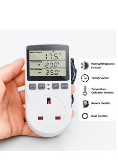 SYOSI SYOSI Digital Thermostat Temperature Controller Socket Outlet 230V 16A Timer Switch Plug with 1.7m Sensor Heating Refrigerator Thermostat Regulator for Greenhouse Reptile Terrarium Home  - Image 3