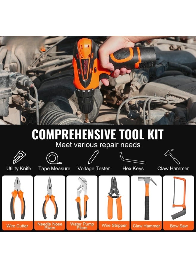 XiuWoo Cordless Drill Tool Kit 146-Piece Power Tool Household Tool Set with Electric Drill and Portable Tool Storage Case for Home Maintenance, DIY Projects, and Automotive Repair - Image 3