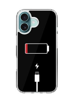 For iPhone 16 Case [Compatible with MagSafe] Slim Magnetic cover Clear Phone Case - Battery Empty FP