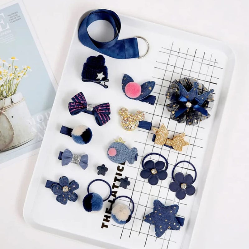 kapimo Hair Clips for Girls Cute Fashionable Set of 18 pcs (BLUE) - Image 4