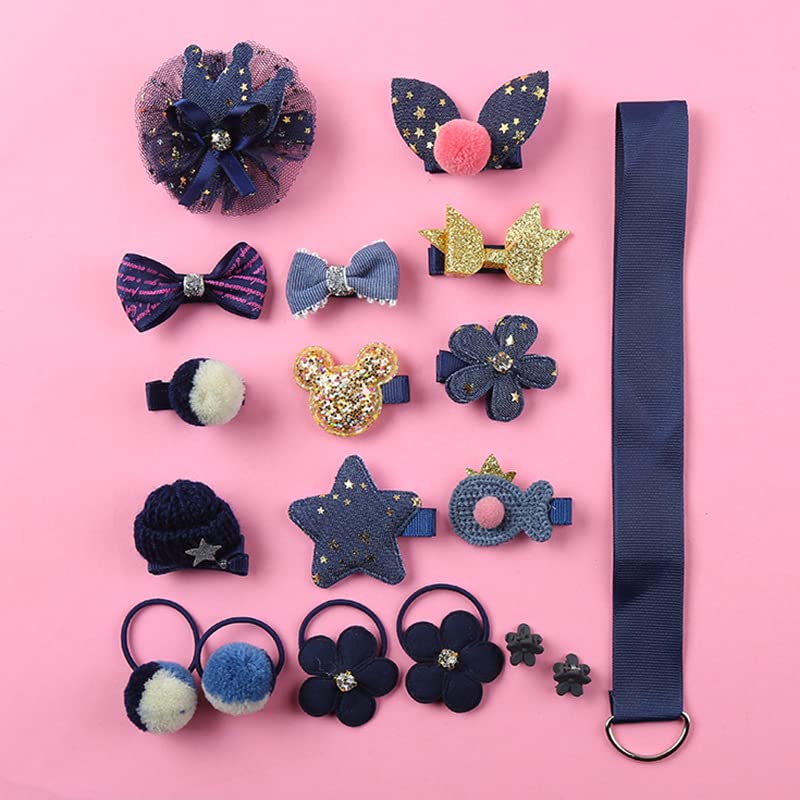 kapimo Hair Clips for Girls Cute Fashionable Set of 18 pcs (BLUE) - Image 3