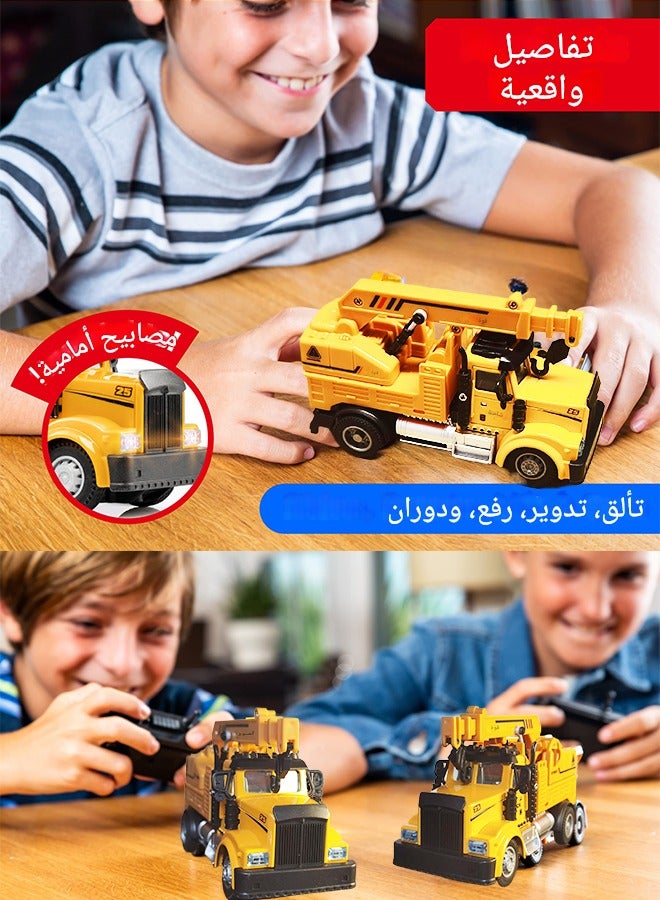 tangs 2.4GHz Remote Control Alloy Crane Truck – 1:64 Scale with Manually Rotating Boom & LED Lights - Image 2