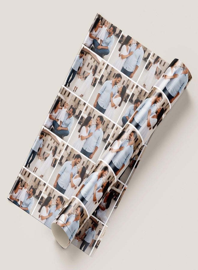 Bleu Reign BR Gift Shop Photo Grid Wrapping Paper | Upload Your Photos to Create a Custom Collage Gift Wrap | 24” W - Image 5
