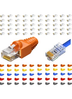 RJ45 connector cat6/cat5e connector 50 sets of ethernet CAT5e cable connectors are used for UTP network plugs of solid or standard cables