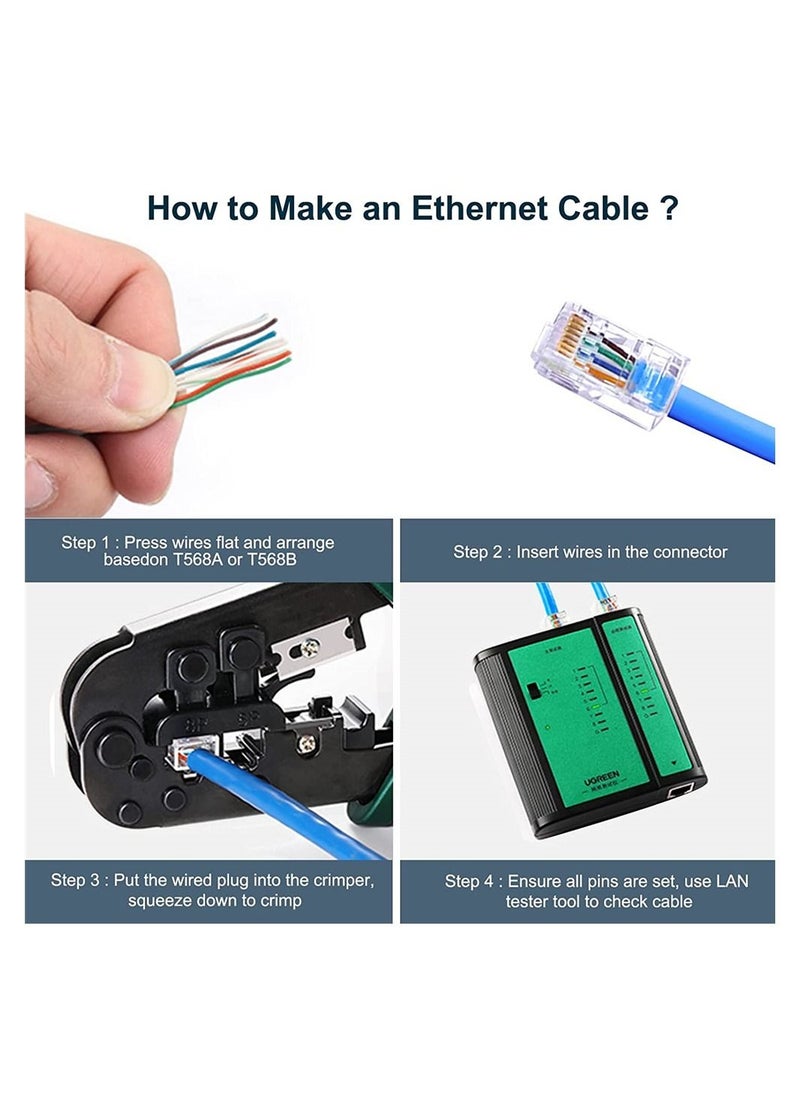 SYOSI - RJ45 connector cat6/cat5e connector 50 sets of ethernet CAT5e cable connectors are used for UTP network plugs of solid or standard cables - Image 1