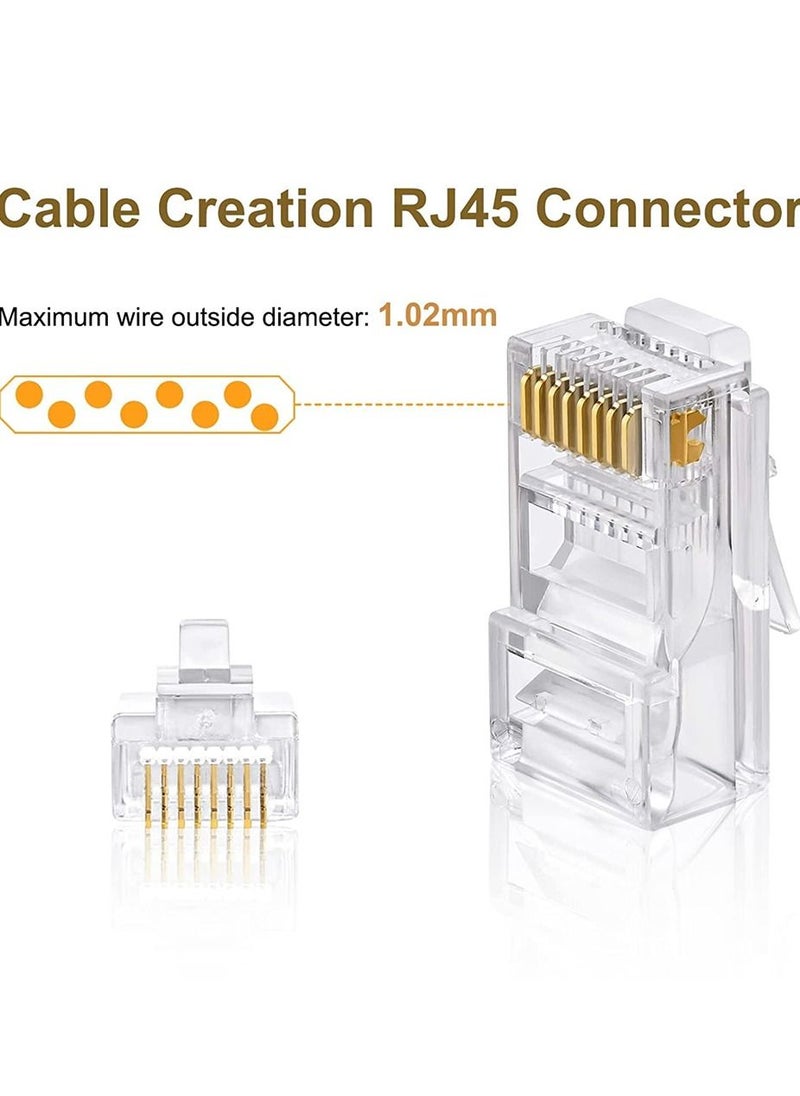 SYOSI - RJ45 connector cat6/cat5e connector 50 sets of ethernet CAT5e cable connectors are used for UTP network plugs of solid or standard cables - Image 1