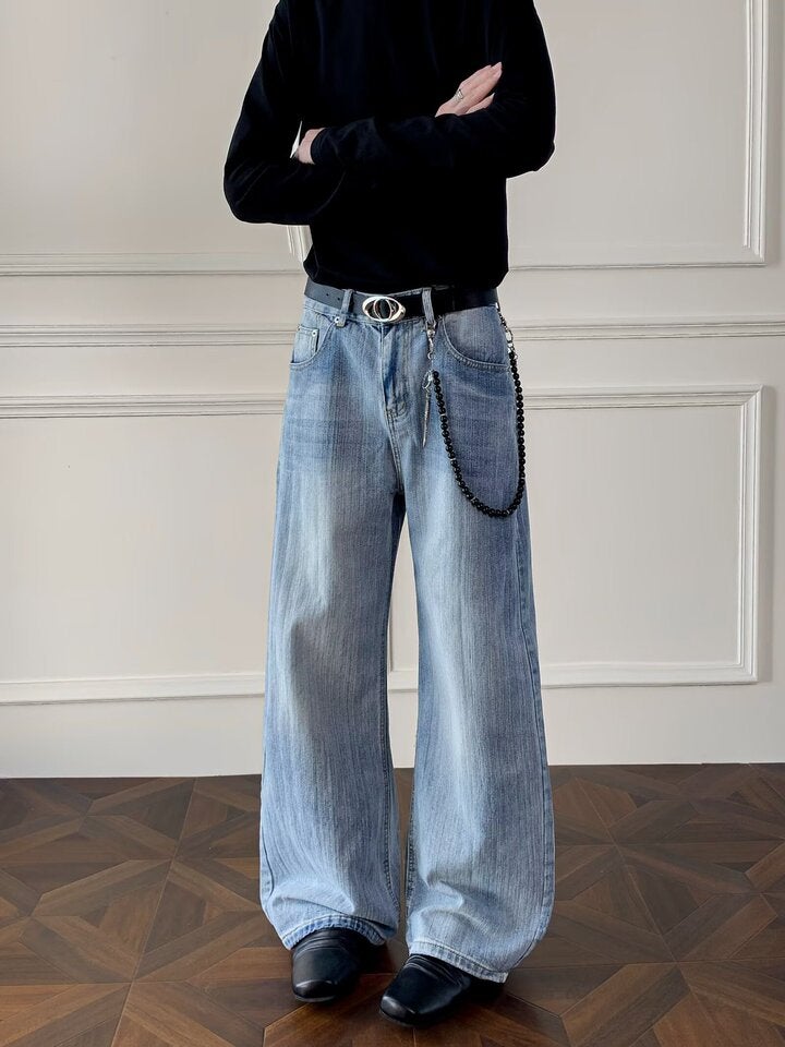 Unisex Classic Denim Jeans Loose Fit Daily Outdoor Wear - Image 1
