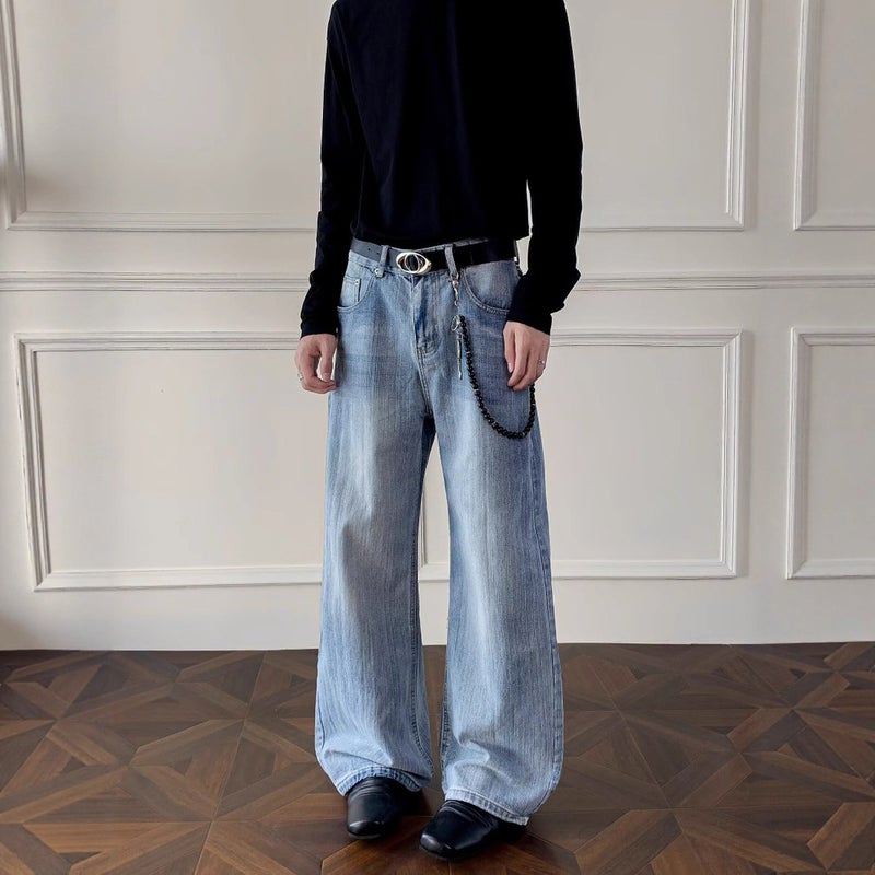 Unisex Classic Denim Jeans Loose Fit Daily Outdoor Wear - Image 3
