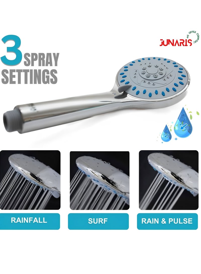JUNARIS Shower Head for Bath, Hand Shower | 3 Mode Water Flow for Shower Relaxation (Shower Head Only) - Image 2