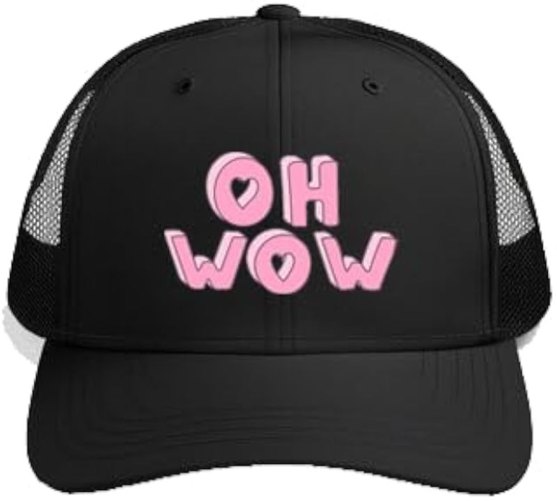 OH WOW Plain unisex baseball cap Black