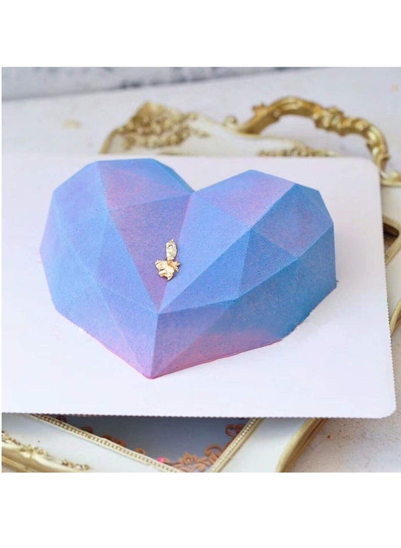 XiuWoo Silicone Large Heart Diamond Shaped Cake Mould Tray for Baking Chocolate Fondant (1 Heart) Oven Safe Mousse Dessert Pan - Image 2