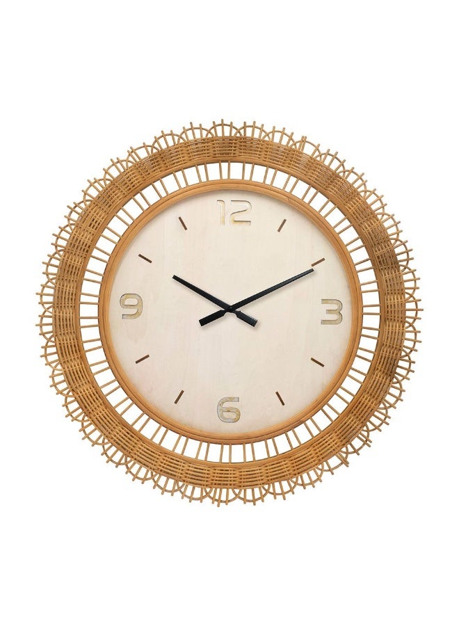 دانوب هوم ساعة حائط دانوب هوم سانسا من الجوت - أبيض 80x80x4.5 ديكور حائط أنيق ساعات عصرية لديكور المنزل تصميم بلاستيك وورق أنيق | إكسسوارات منزلية ديكورية - Image 2