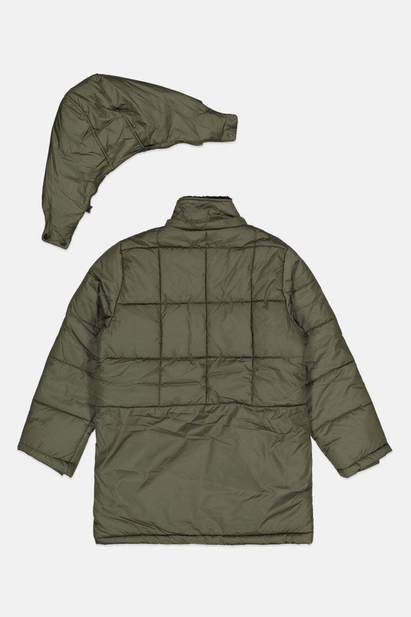 Bass Outdoor Kids Boy Plain Hooded Puffer Jacket, Olive - Image 2