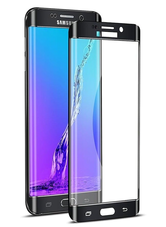 تيمبرد غلاس واقي شاشة ذو حافة سوداء من الزجاج المقوى متوافق مع هاتف Samsung Galaxy S6 Edge Plus - Image 1