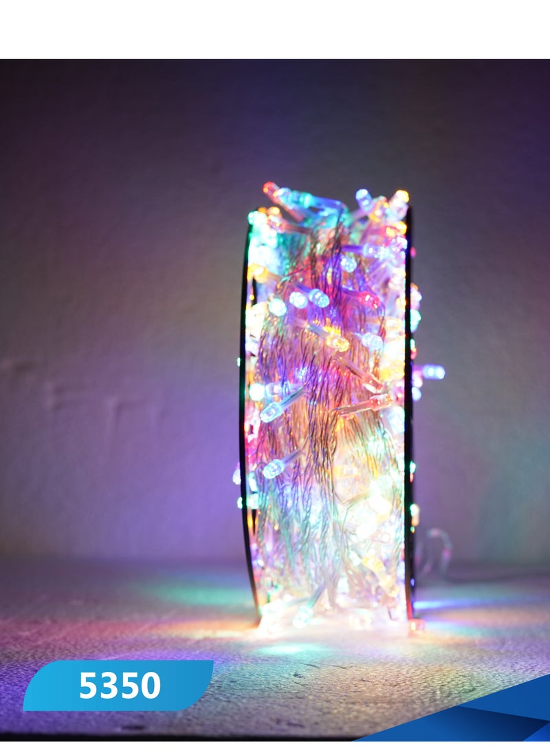 إسكدنيا شريط اضاءة 50 متر ملون 500 لمبة ليد سلك شفاف - Image 1