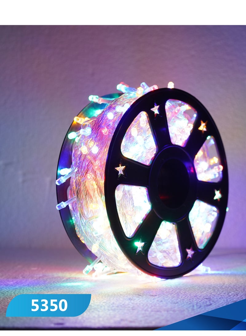 إسكدنيا شريط اضاءة 50 متر ملون 500 لمبة ليد سلك شفاف - Image 2