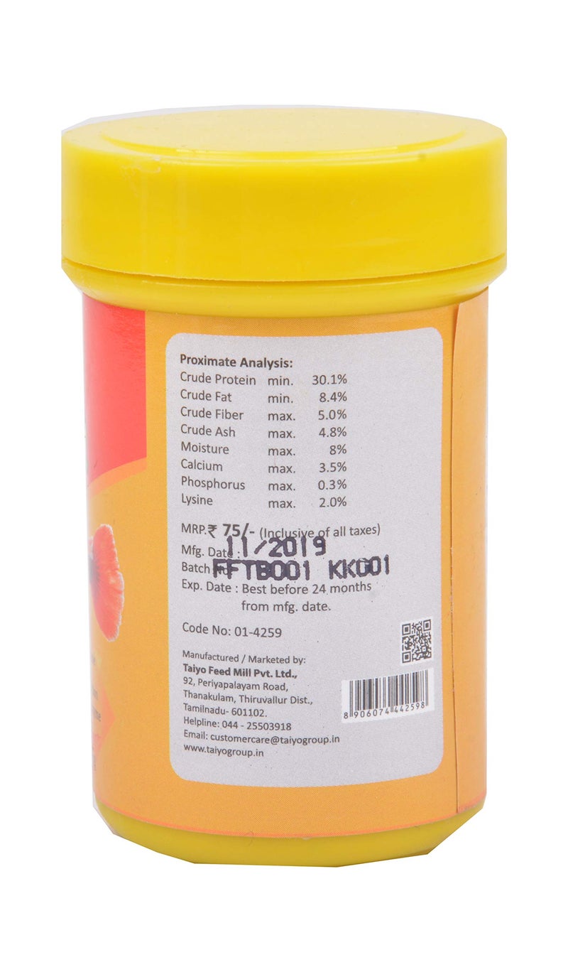 TAIYO طعام سمك الجوبي للبالغين من تايو - جبي بت. النظام الغذائي الأساسي للجوبي. نظام غذائي قوي لتعزيز الألوان لجميع أنواع الجوبي، جودة ممتازة، أفضل طعام لسمك الجوبي!!، 45 جرام (عبوة من 3) - Image 3