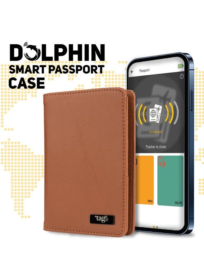 tag8 dolphin RFID blocking waterproof genuine leather wallet for men (tan) -passport & card holder wallet men | antitheft holder with bluetooth tracking, separation alert, android & IOS compatible - Image 2