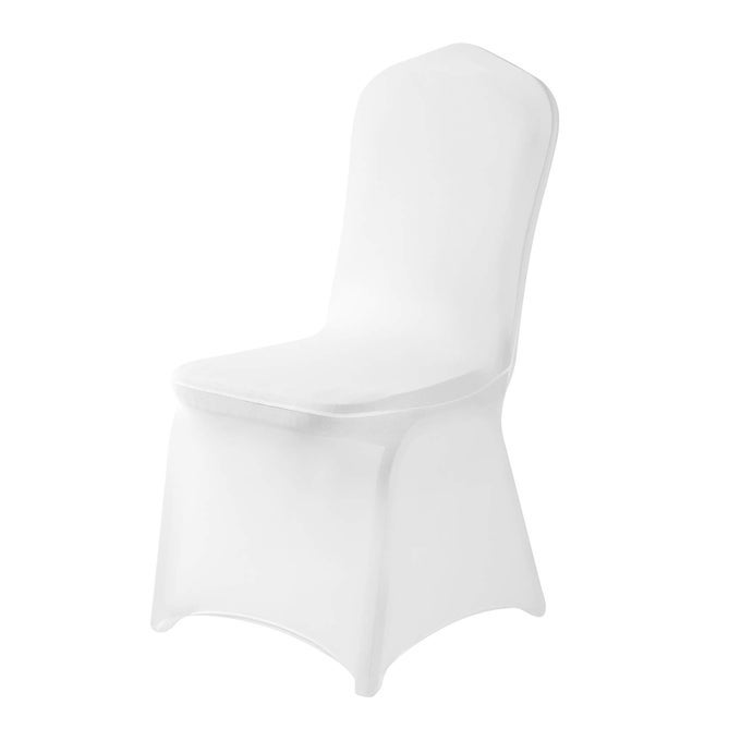 6 PACK WHITE SPANDEX CHAIR COVERS FOR HIGH BACK CHAIRS IN STRETCH WASHABLE FABRIC FOR WEDDING PARTYHOLIDAYSCELEBRATION AND OTHER SPECIAL EVENTS
