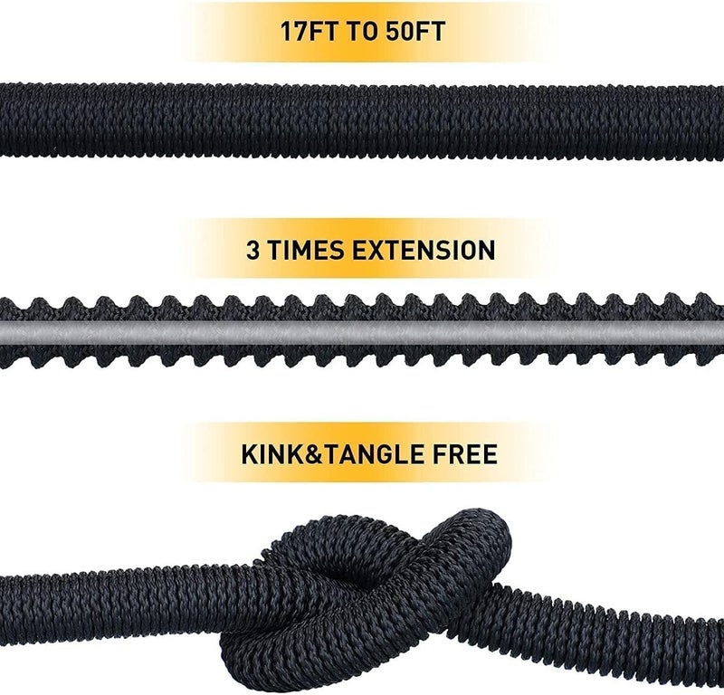 TDOO 100ft Expandable Garden Hose, Three Times Shrink with 8 Nozzle Patterns, Extra Strength Fabric Double Latex Core Hose, for Garden House Cleaning Pet Bathing Car Washing - Image 4