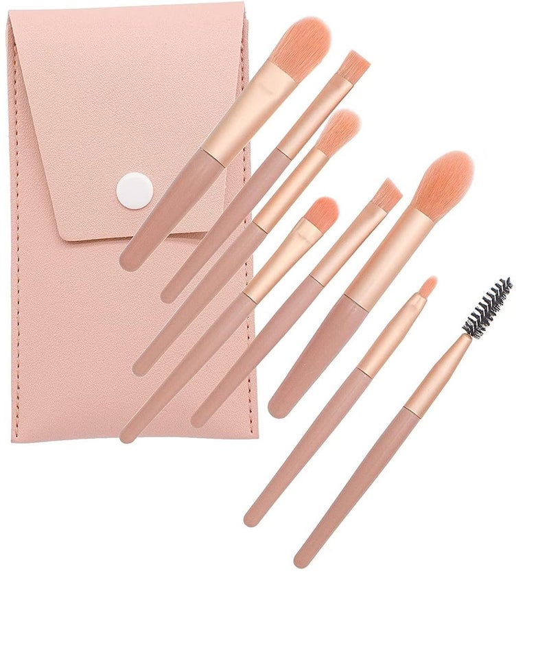 URBANMAC Makeup Brush Set 8PCS Mini With Storage (Dark_peach) - Image 1