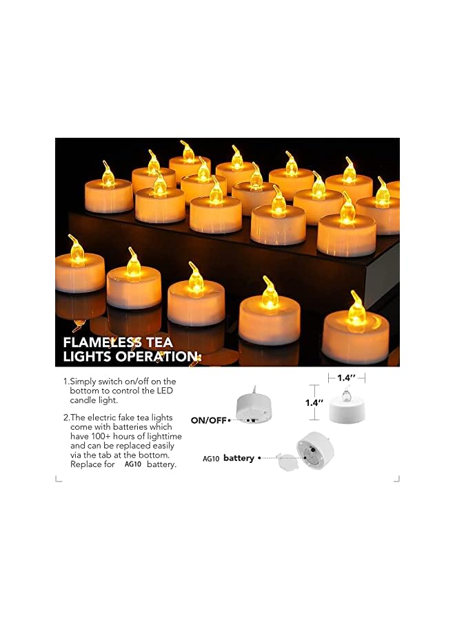 The Bros 24 Flameless Tea Lights & 24 Butterfly Shape Luminary Bag Set, Battery Operated LED Tea Lights & Butterfly Luminary Bags, Fake Candles with Realistic Flame for Wedding, Party, Christmas - Image 5