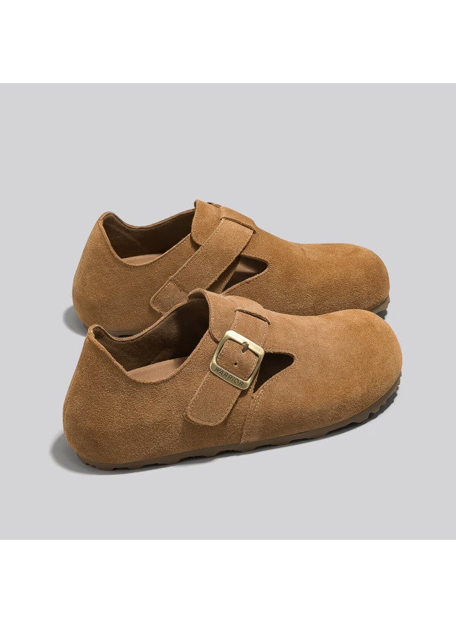 Pull Back Warrior Women's Slippers Autumn New Flat Comfortable Birkenstock Style Wxp2699 Size 35 Camel - Image 2