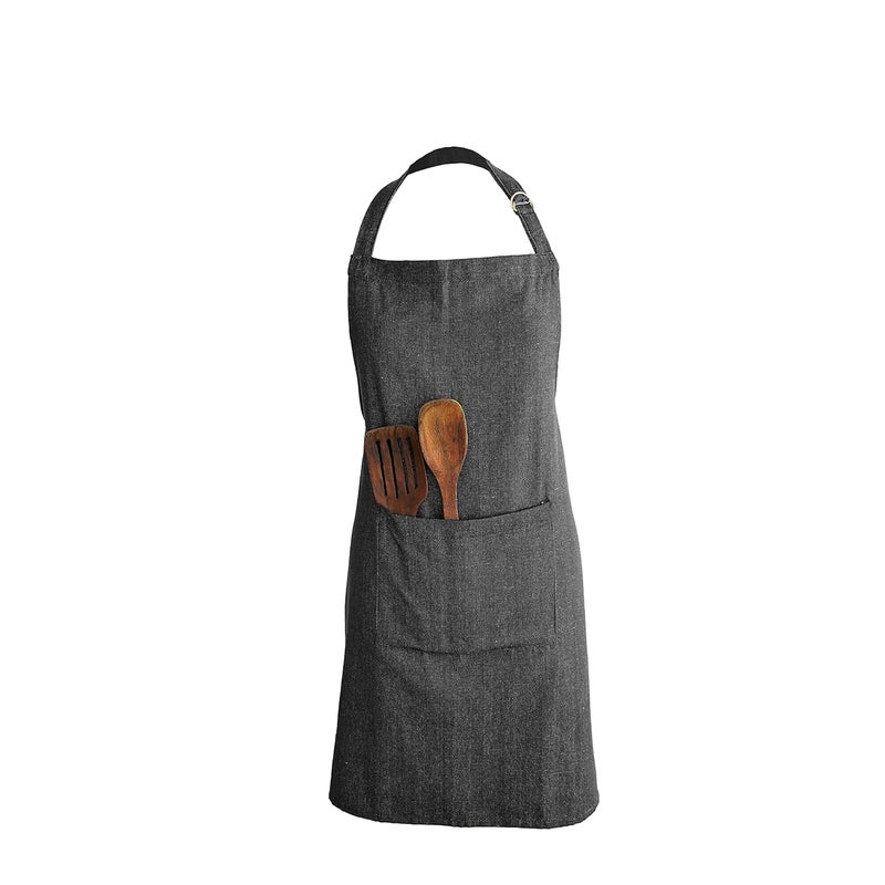 Ecotribe Set of 2 Cotton Apron for Kitchen-Adjustable Belt-Unisex Apron with Utility Pocket-Cooking Kitchen Apron-Free Size - Image 2