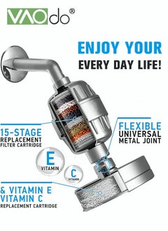 VAOdo High Pressure Shower Filter Head for People with Dry Hair and Skin Water Softener with Filter Shower Head Helps Remove Chlorine and Impurities  - Image 3