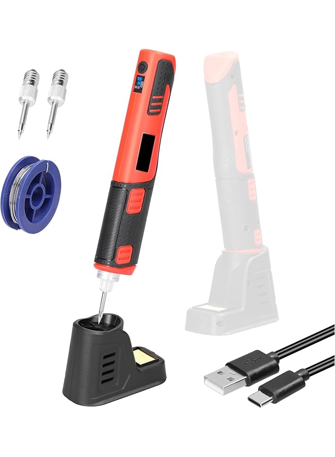 erorex Cordless Soldering Iron Kit Soldering Iron Kit 2000Mah Max 450℃ Fast Heating Soldering Pen Welding Tools With 3 Detachable Iron Tips Led Working Light - Image 1