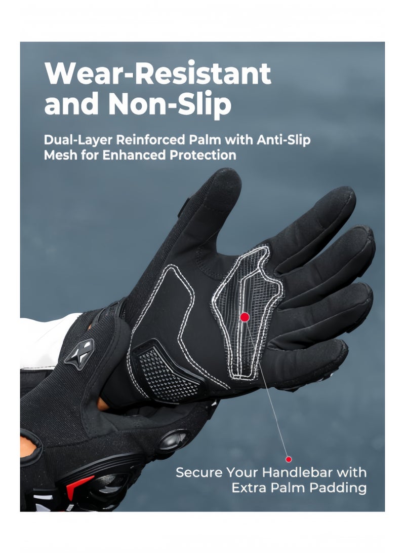 Halamodo Motorcycle Gloves for Men, Touchscreen Cycling Gloves for Outdoor Sports On-Road Off-Road Mountain Motorcycle Motorcross Motorbike Dirt Bike Bicycle Racing - Image 4