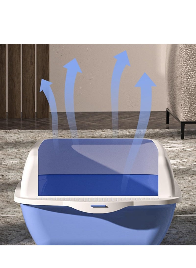 Open Top Kitty Litter Pan Tall Supplies Detachable Large Semi Enclosed Stain Resistant Heighten Cat Toilet - Image 3