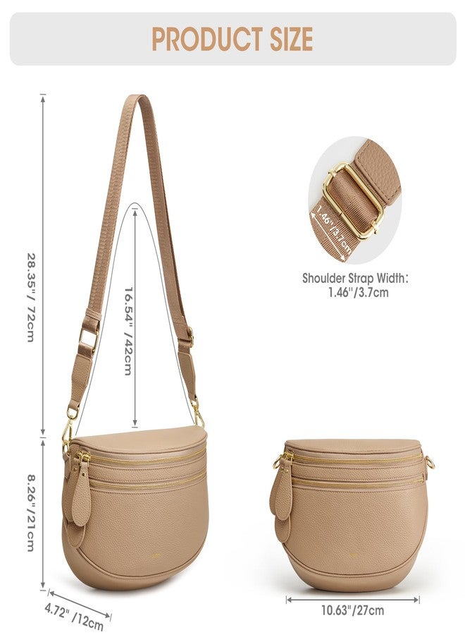 Kattee Crossbody Bag Bum Bags for Women, Leather Fanny Packs Belt Bag, Spacious Sling Purses for Women with RFID Blocking, Tan - Image 5