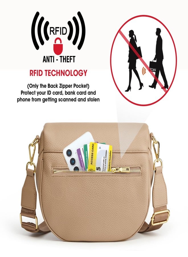 Kattee Crossbody Bag Bum Bags for Women, Leather Fanny Packs Belt Bag, Spacious Sling Purses for Women with RFID Blocking, Tan - Image 4