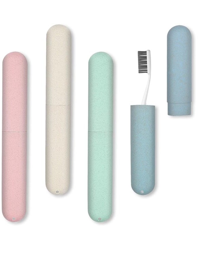 VIUAUAX 4 Pack Travel Toothbrush Case, Portable Breathable Toothbrush Holder for Travel/Camping/School/Home  - Image 1