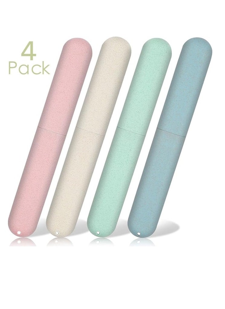 VIUAUAX 4 Pack Travel Toothbrush Case, Portable Breathable Toothbrush Holder for Travel/Camping/School/Home  - Image 2