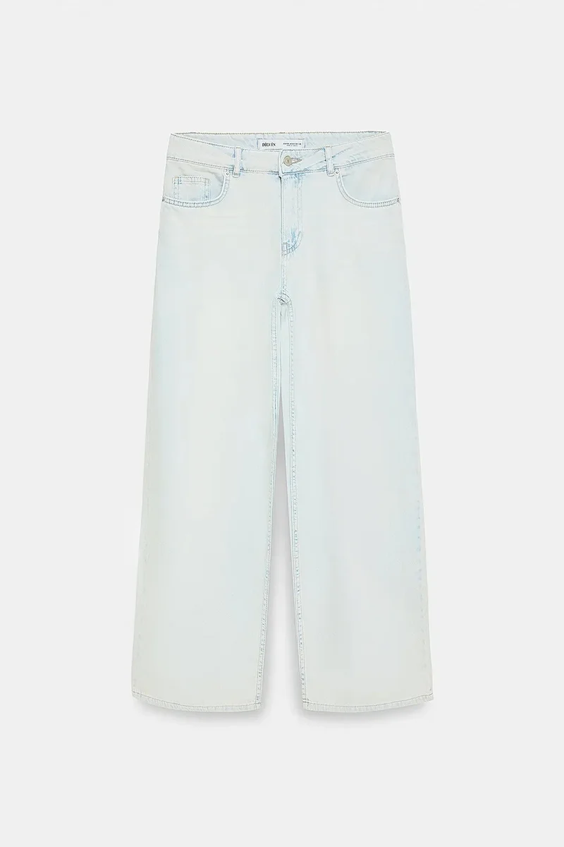 DILVIN Low-Waist Wide-Leg Cotton Denim Jeans