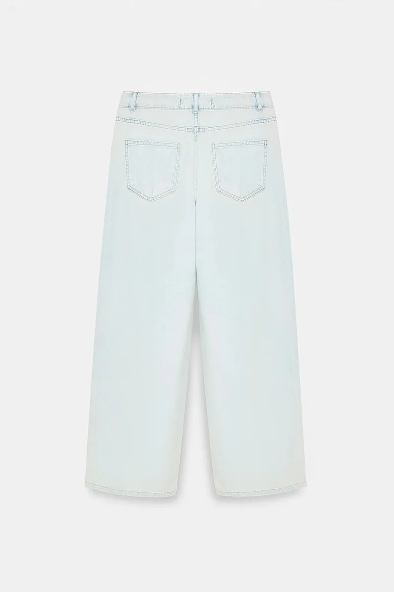 Dilvin Light Blue Denim DILVIN Low-Waist Wide-Leg Cotton Denim Jeans for Women | Best Price UAE