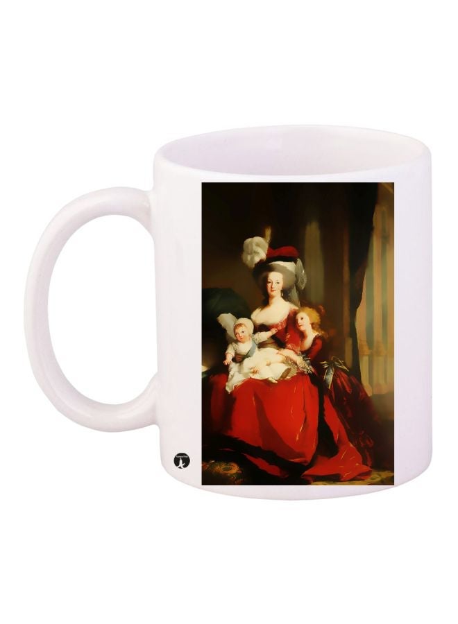 RYN Classic Woman Printed Coffee Mug White/Black/Red 11ounce