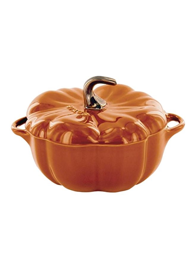 STAUB Ceramic 0.75-qt Petite Pumpkin, Oven & Stove Safe up to 572°F, Pumpkin Dish, Baking Candy Burnt Orange - Image 1