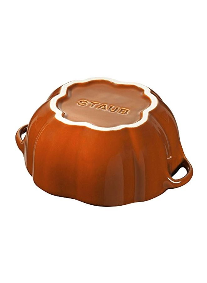 STAUB Ceramic 0.75-qt Petite Pumpkin, Oven & Stove Safe up to 572°F, Pumpkin Dish, Baking Candy Burnt Orange - Image 3
