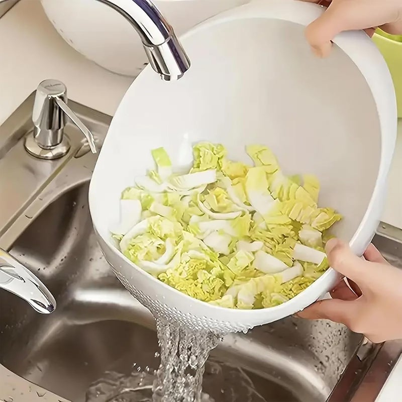 AsolBD 1pc Rice Washer Strainer Colanders for Cleaning Vegetable Fruit Pasta bowl Organizer Colander Multifunctional Kitchen Washing Basket Basin, Kitchen Supplies, Dishwasher Safe (Green) - Image 5