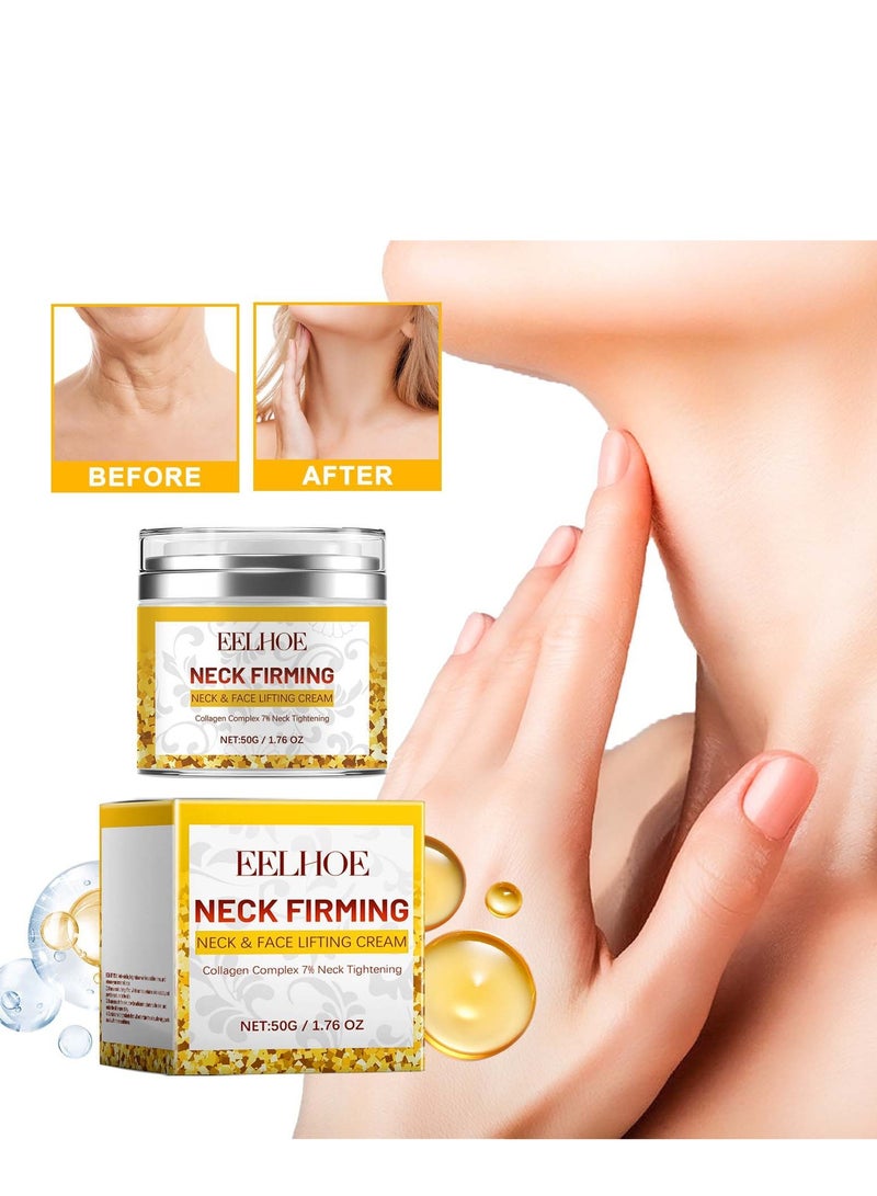 EELHOE 50g Face & Neck Tightening Cream, Lift Neck Firming Cream Tightening Lifting Sagging Skin, Repair Decolletage Cream, Anti Aging Moisturizer for Neck Décolleté with Retinol Collagen - Image 1