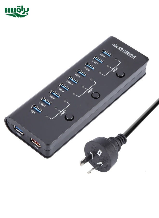 BURAQ ORICO CRU3-H9C1 10 Port USB3.0 12V 4A HUB Power Adapter, Plug:AU Plug  - Image 1